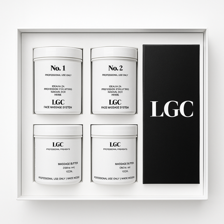 LGC FACE MASSAGE SYSTEM — THE CREAN No 1 + THE CREAN No 2 + MASSAGE BUTTER (Décolleté) x2 | Pro kit